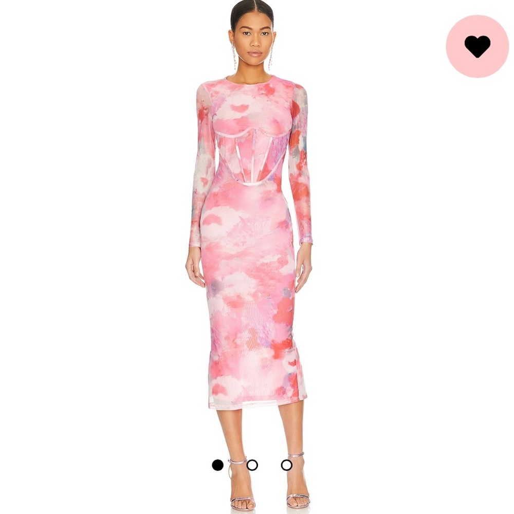 Lena Mesh Midi Dress in Wildflower